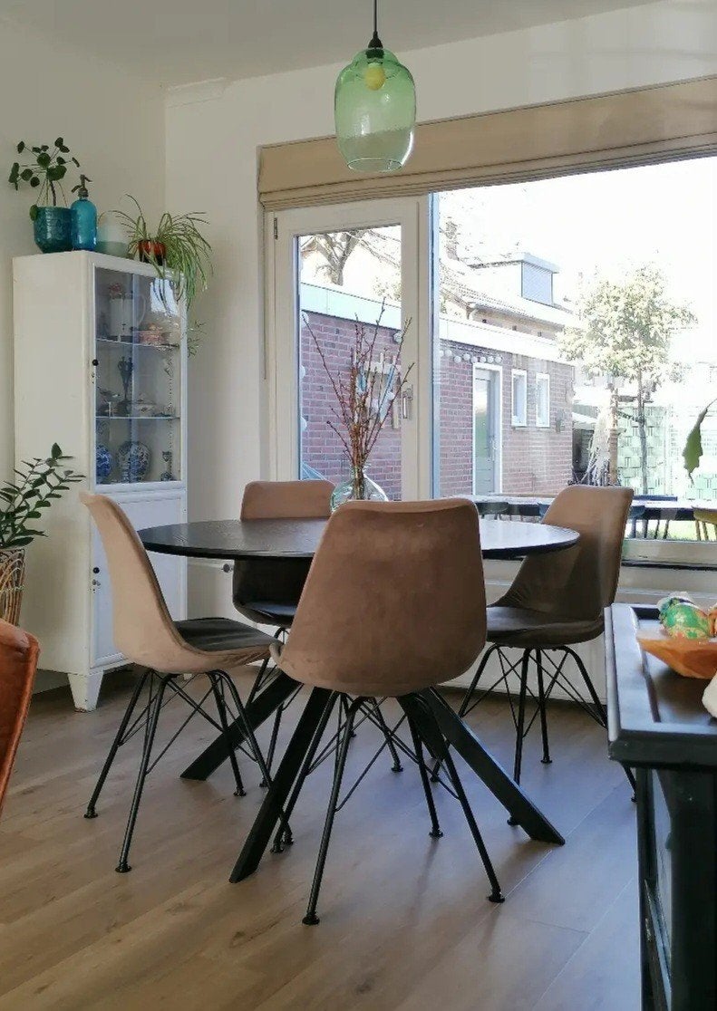6 eetkamerstoelen in velvet fluwelen uitvoering van Kick, Ophalen, Overige kleuren, Metaal, Vijf, Zes of meer stoelen