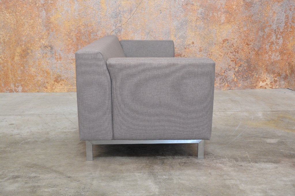 ZGANieuw fraaie stoffen Rolf Benz Linea design bank, Driepersoons, 75 tot 100 cm, Zo goed als nieuw, Rechte bank
