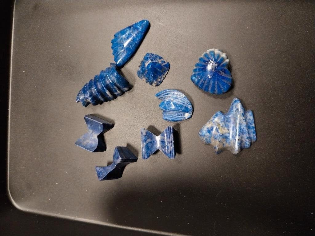 Geslepen lapis lazuli ornamenten, Ophalen of Verzenden