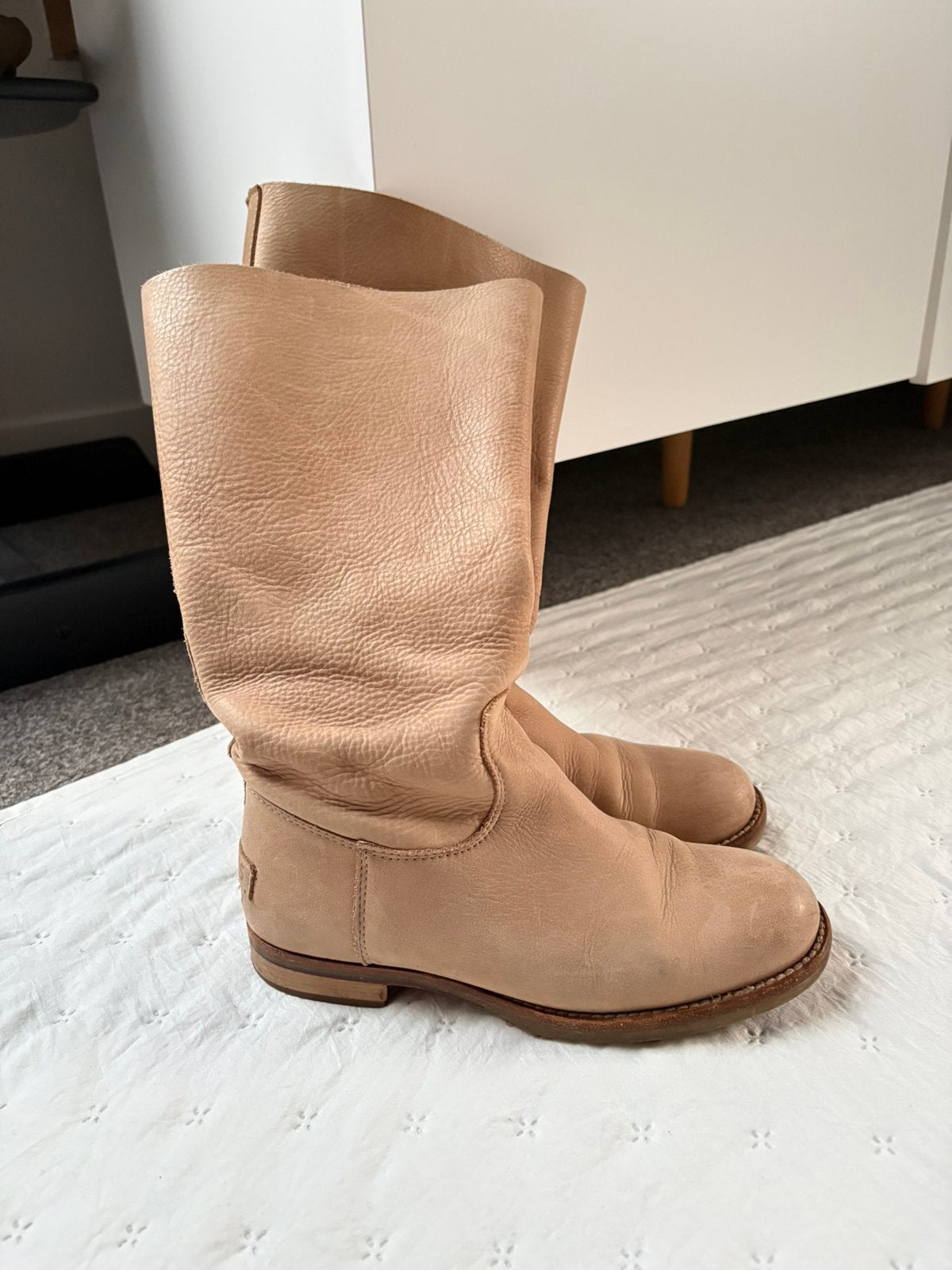 Hoge laarzen van Shabbies Amsterdam, Hoge laarzen, Beige, Ophalen of Verzenden, Gedragen