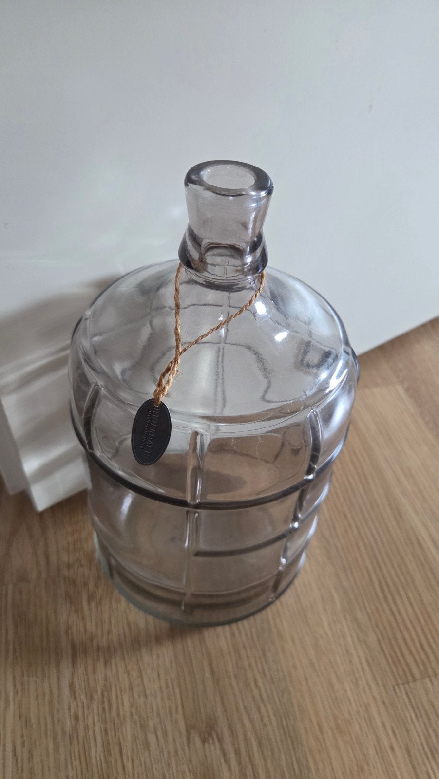 Riverdale vaas 29cm hoog, Ophalen, Met patroon/structuur, Grijs, Glas
