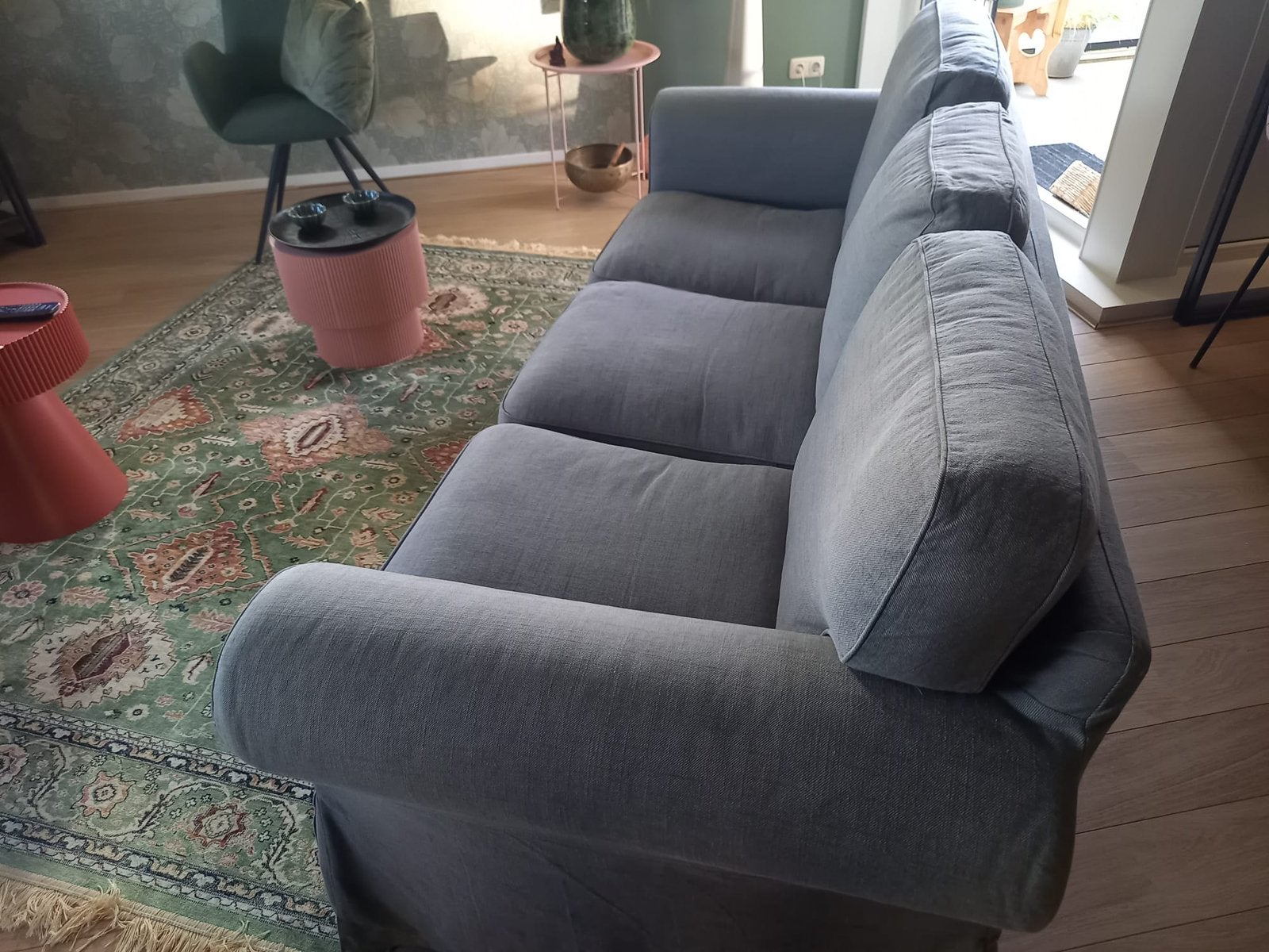 Nette IKEA Ektorp 3-zitsbank, Huis en Inrichting, Ophalen, Gebruikt, Driepersoons, 75 tot 100 cm