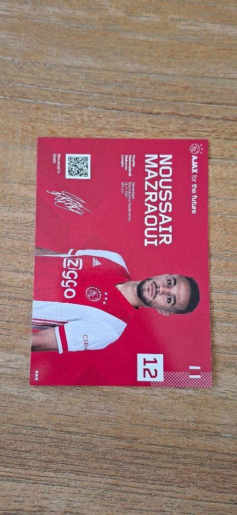 Spelerskaart; Noussair Mazraoui # Ajax Amsterdam, Ophalen of Verzenden, Nieuw, Ajax, Spelerskaart