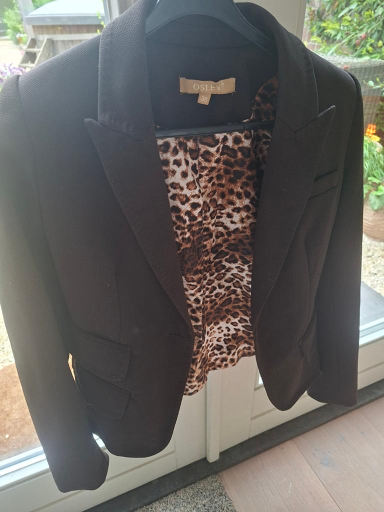 Paardrijasje met Luipaardprint Voering en Suède Patches, Dieren en Toebehoren, Ophalen of Verzenden, Gebruikt, Dressuur, Bovenkleding