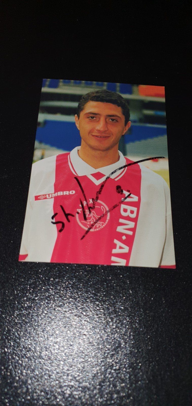 Spelerskaart Shota Arveladze Ajax met originele handtekening, Verzamelen, Verzenden, Nieuw, Ajax, Spelerskaart