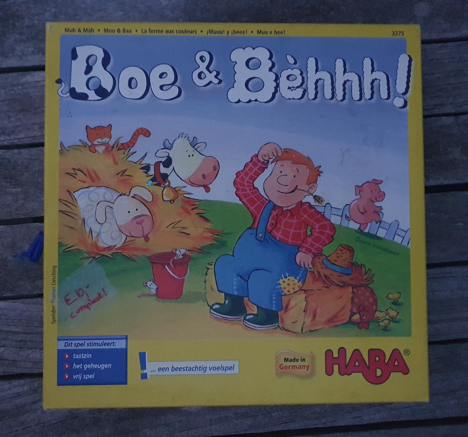 HABA Boe & Bèhhh! Tast- en geheugenspel, Een of twee spelers, Ophalen of Verzenden, Gebruikt, HABA