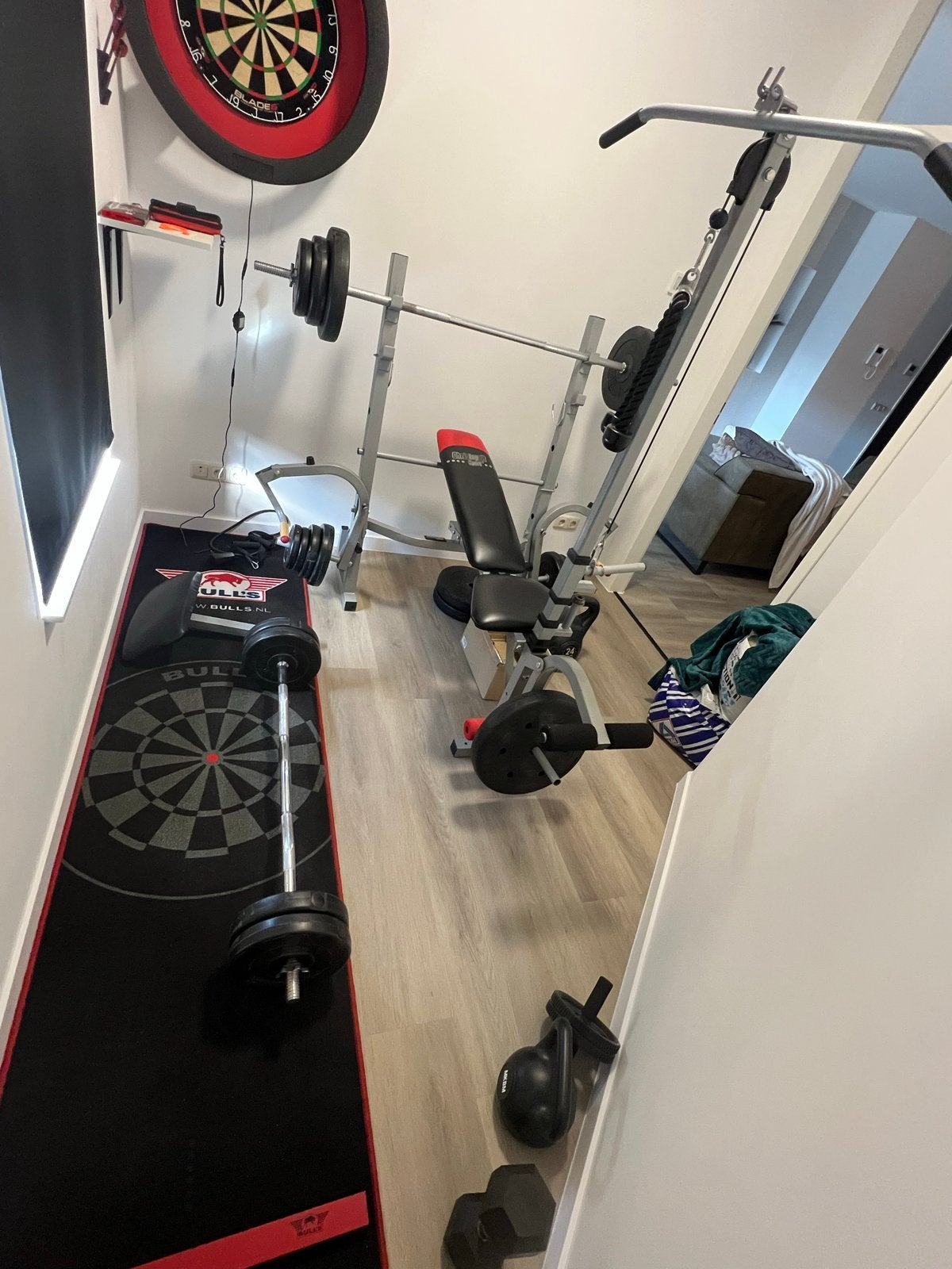 Complete Fitness Set: Krachtstation, Halters en Meer, Ophalen, Gebruikt, Armen, Fitnessbank