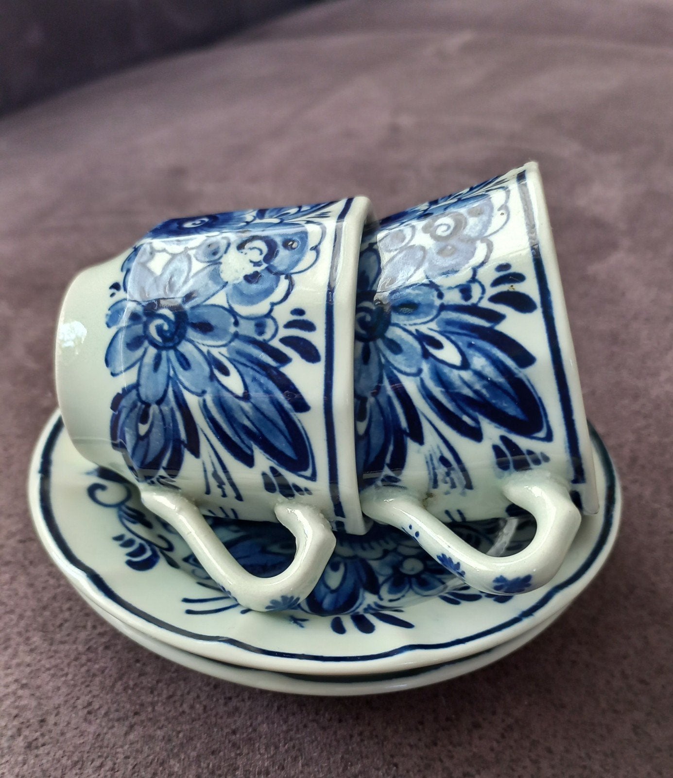 Delfts blauw kop en schotel. Espresso formaat., Ophalen of Verzenden, Porselein, Overige stijlen, Kop(pen) en/of Schotel(s)