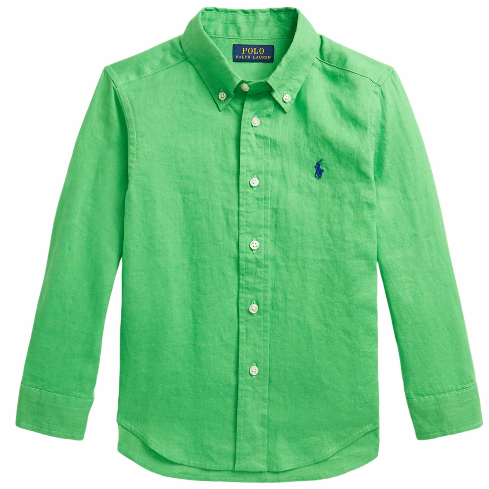 Polo Ralph Lauren Jongens 152 Overhemd - Groen Linnen, Ophalen of Verzenden, Zo goed als nieuw, Jongen
