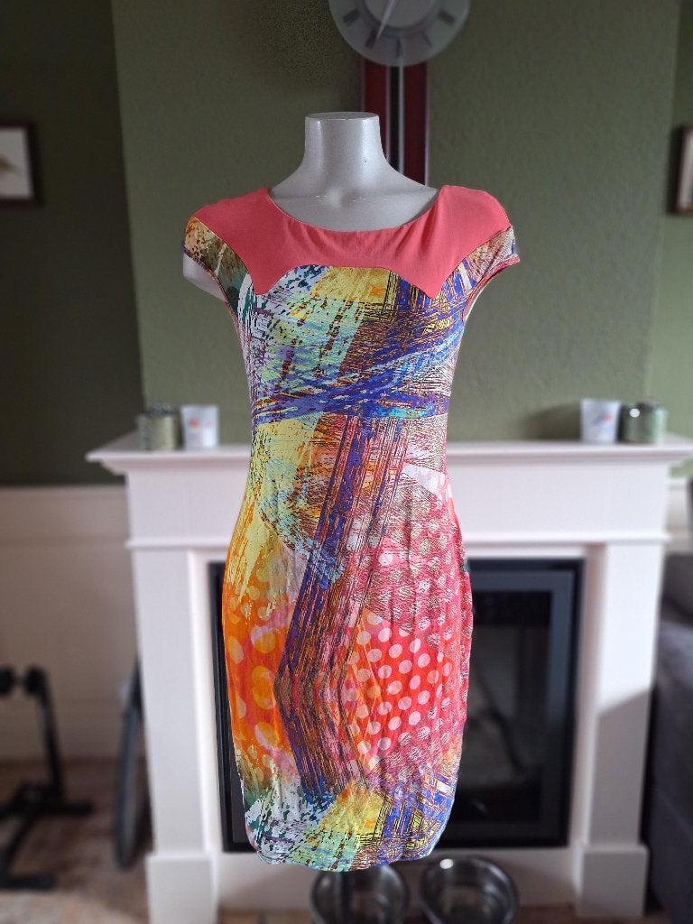 Eroke koraal kleurige jurk IT 44 NL 40, Kleding | Dames, Maat 38/40 (M), Verzenden, Oranje, Zo goed als nieuw