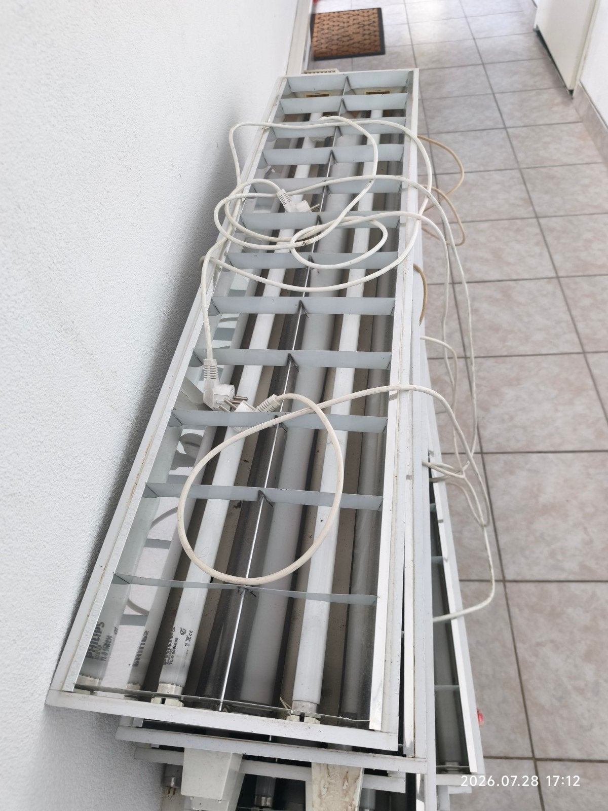Partij 8x systeemplafond TL verlichting 120x30 cm, Ophalen, Gebruikt