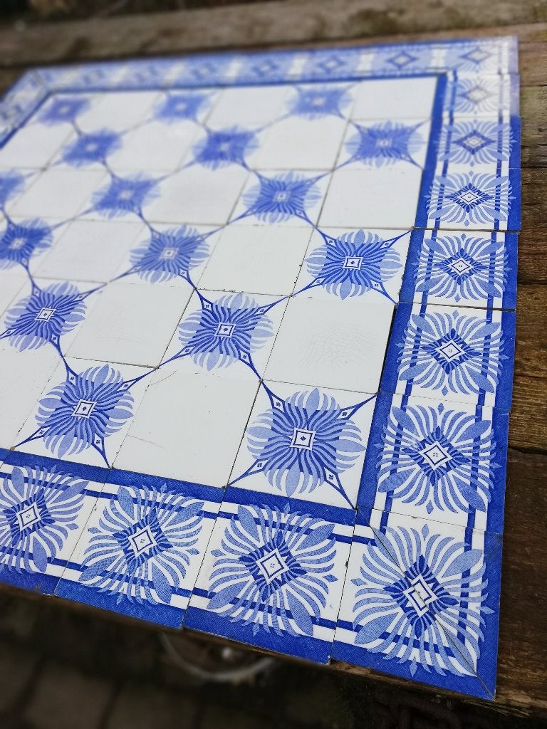97,5 x 97,5 cm Antieke wandtegels fris blauw wit, Antiek en Kunst, Ophalen