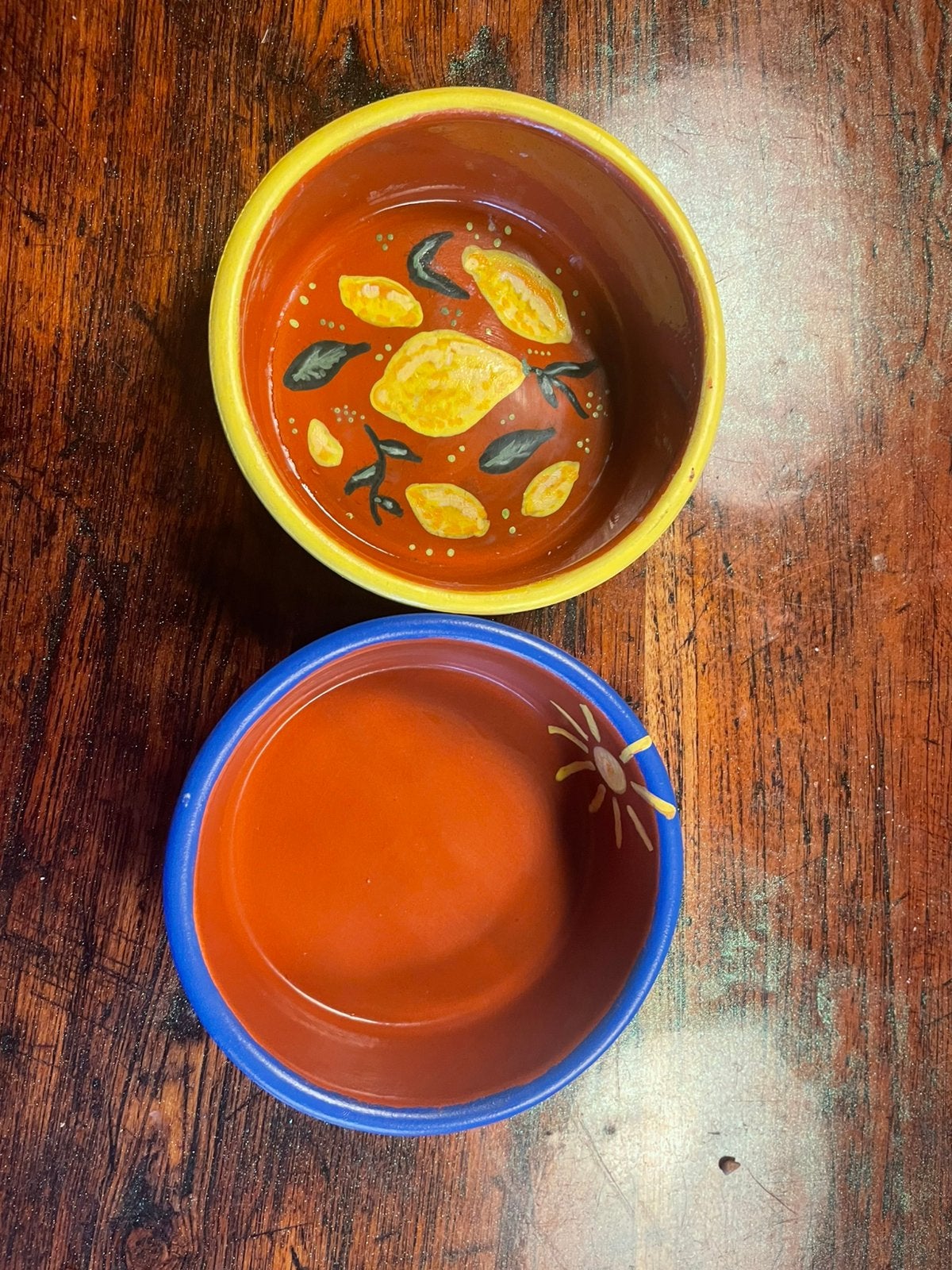 Zelf geschilderde tapas bakjes, Huis en Inrichting, Verzenden, Zo goed als nieuw