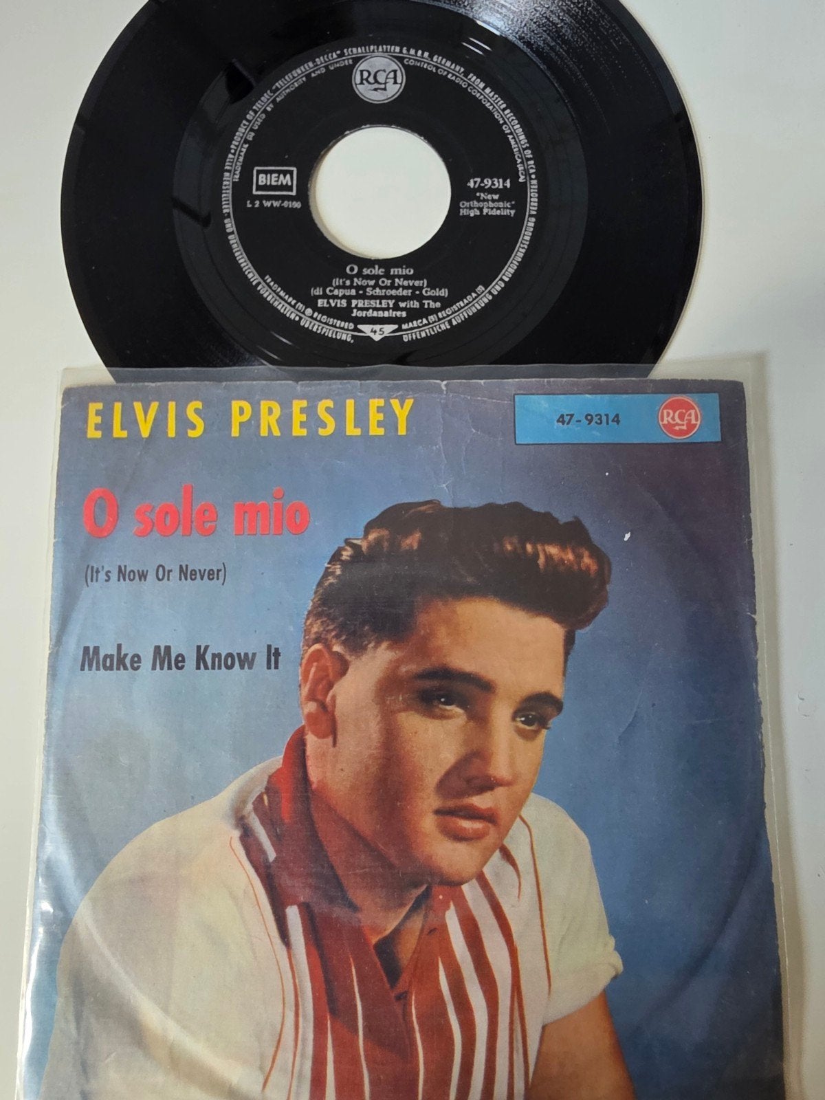 Elvis Presley - O Sole Mio (It's Now Or Never) 7 inch vinyl, Cd's en Dvd's, Vinyl Singles, Gebruikt, 7 inch, Ophalen of Verzenden