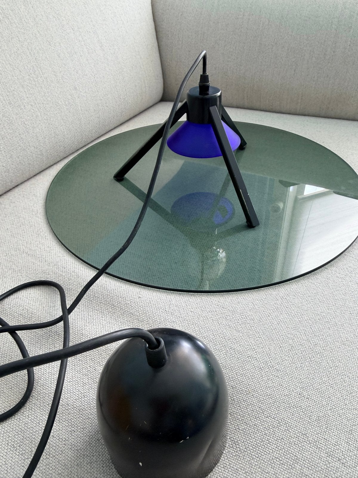Disign lam Hala Zeist Plafondlamp - zwart & Kobaltblauw, Ophalen, Gebruikt, Glas