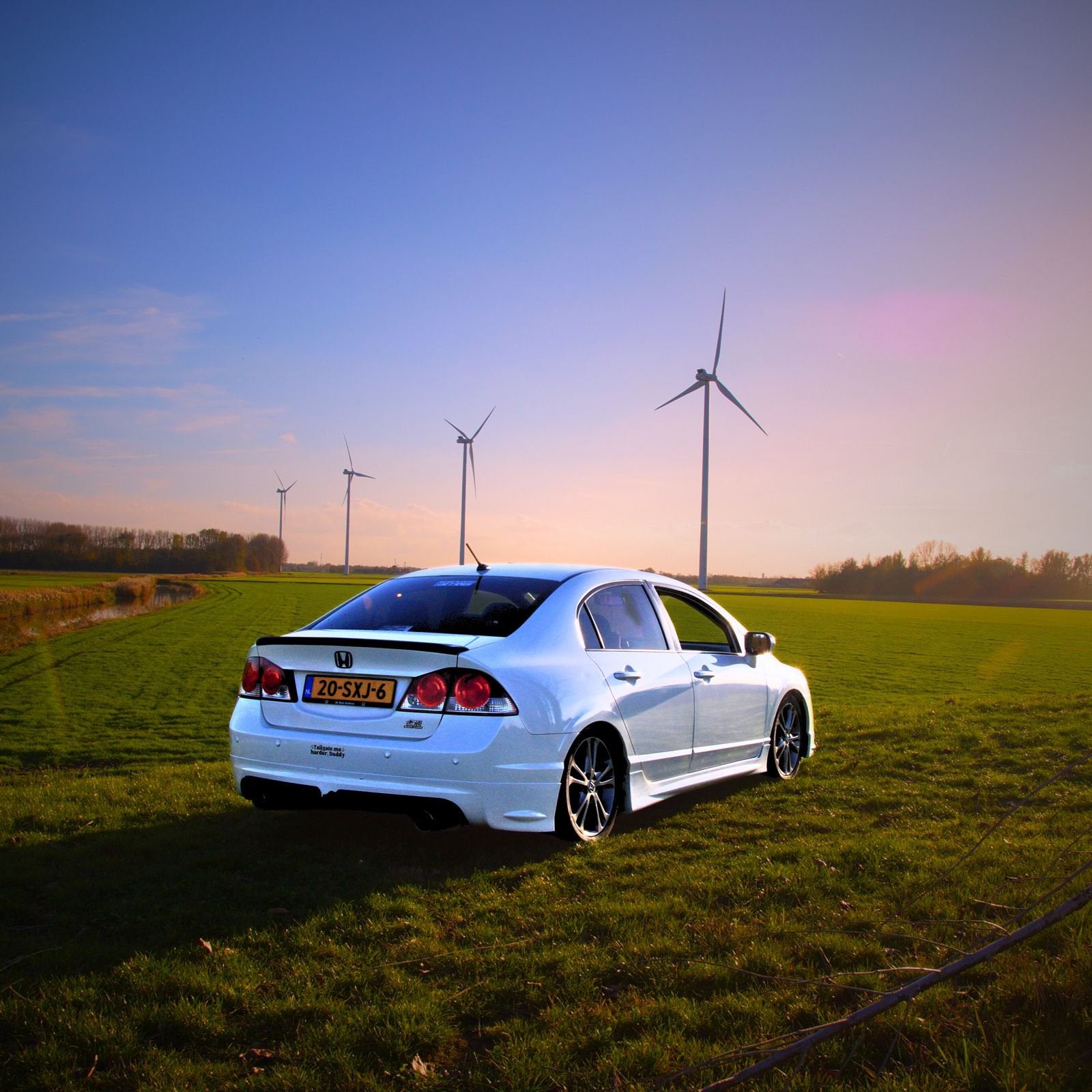 Honda Civic Hybrid 1.3 FD3 MUGEN 95pk CVT 2011 Wit AUT, Auto's, Stof, Wit, Origineel Nederlands, LED verlichting
