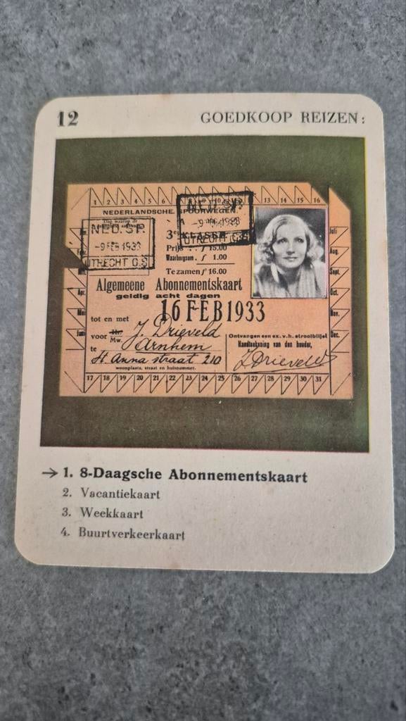 Zeldzaam Spoorweg Kwartetspel - Nederlandse Spoorwegen, Verzamelen, Ophalen of Verzenden
