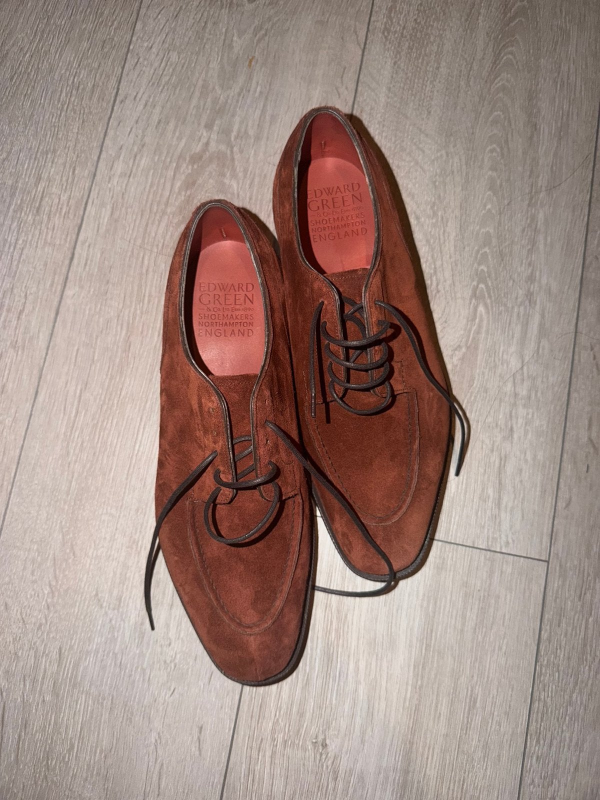 Edward Green herenschoenen, bruin suède, Kinderen en Baby's, Ophalen of Verzenden, Zo goed als nieuw, Jongetje, Schoentjes
