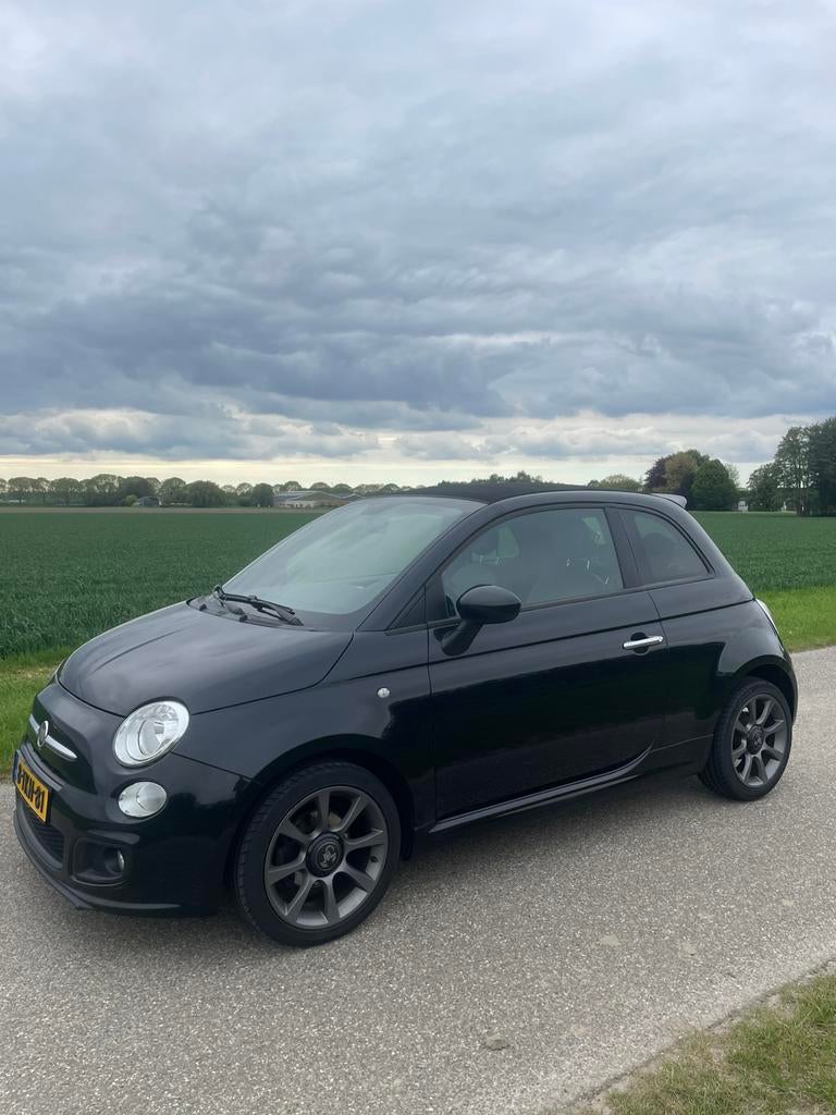 Fiat 500 Cabrio 0.9 Twinair Turbo 500s 2014 Zwart, 31 €/maand, Cabriolet, USB, Zwart