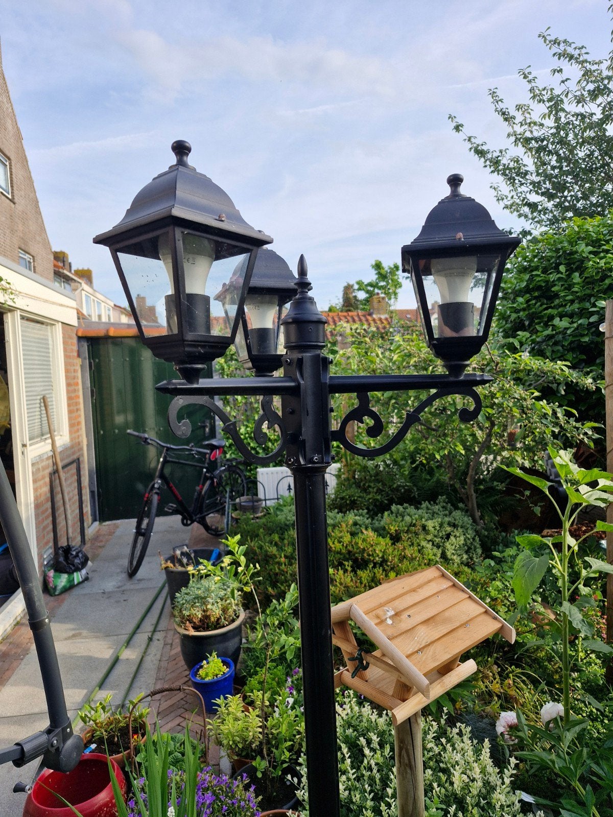Tuinlamp lantaarn, Gebruikt, Staande lamp, Ophalen of Verzenden, Netvoeding