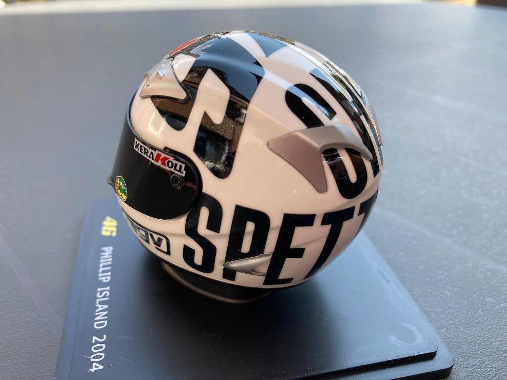 ✅ Valentino Rossi 1:5 helm Phillip Island 2004 Yamaha YZR-M, Verzamelen, Automerken, Motoren en Formule 1, Ophalen of Verzenden