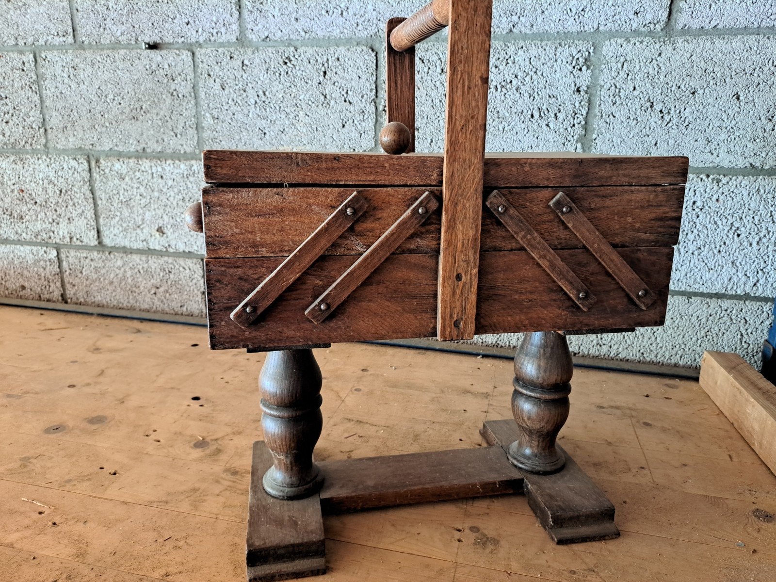 Houten naai kist, Ophalen, Gebruikt, X, Lint, Band of Elastiek