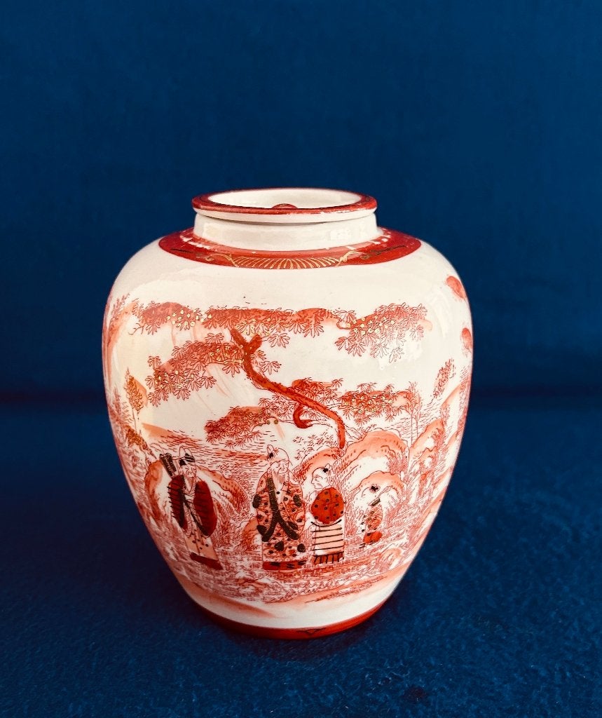 Vintage Japanse Kutani Theebus / Gemberpot • Goud, Ophalen