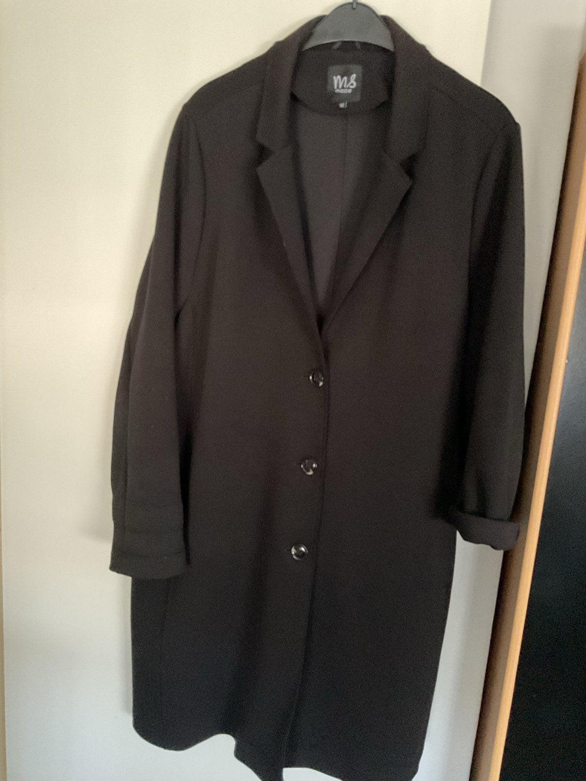 Zwarte tussen jas/vest van MS Mode, maat 52, Ophalen of Verzenden, Gedragen, Zwart, Jas of Mantel