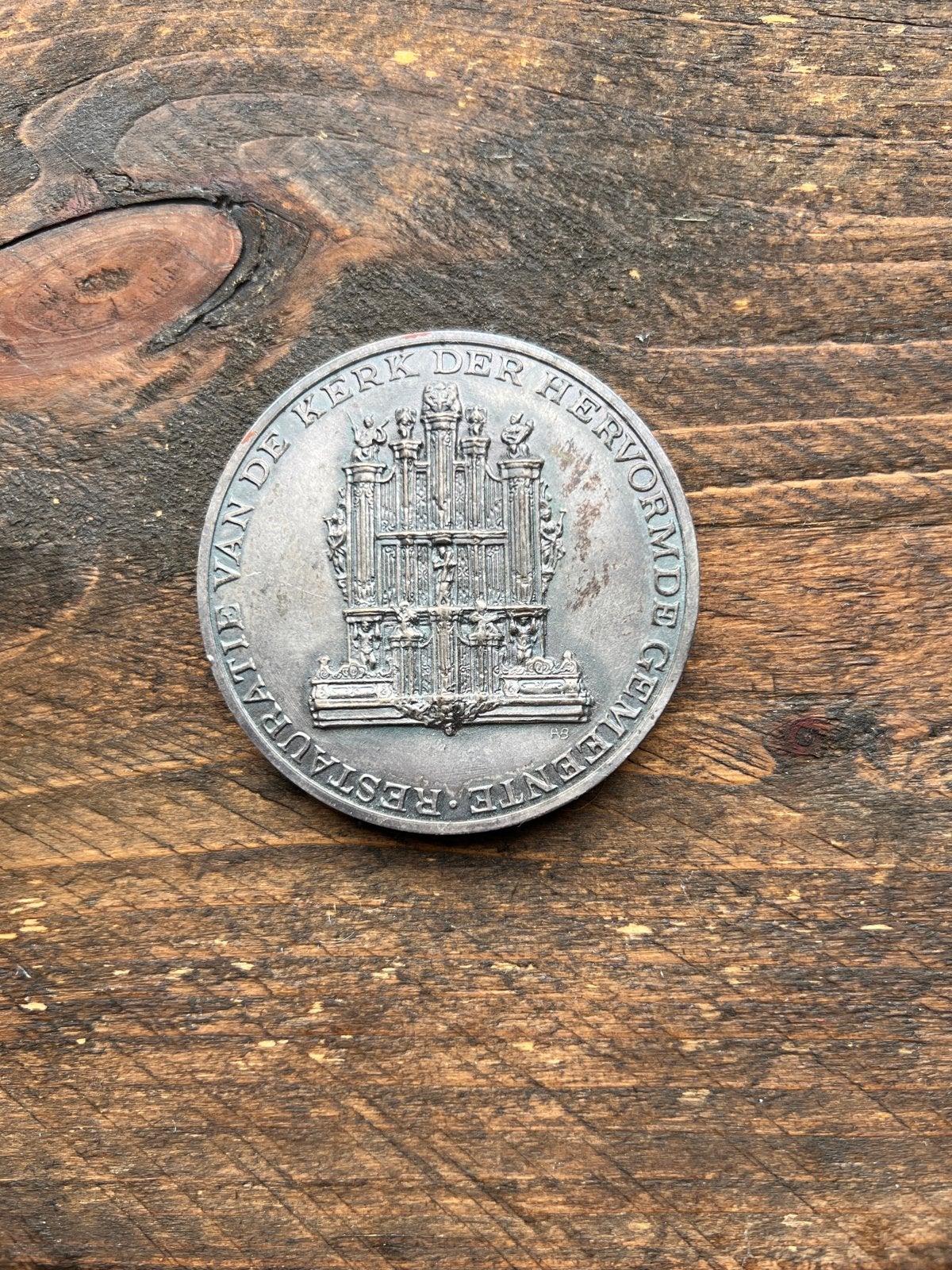 Herdenkingspenning Restauratie Grote Kerk Zwolle, Postzegels en Munten, Penningen en Medailles, Ophalen of Verzenden, Overige materialen