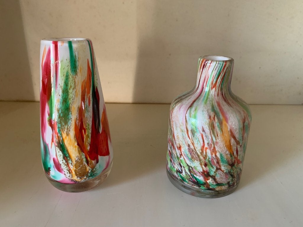 Fidrio Gloriosa vaasjes, Huis en Inrichting, Meerkleurig, Inclusief decoratie, 15 cm, Ophalen of Verzenden