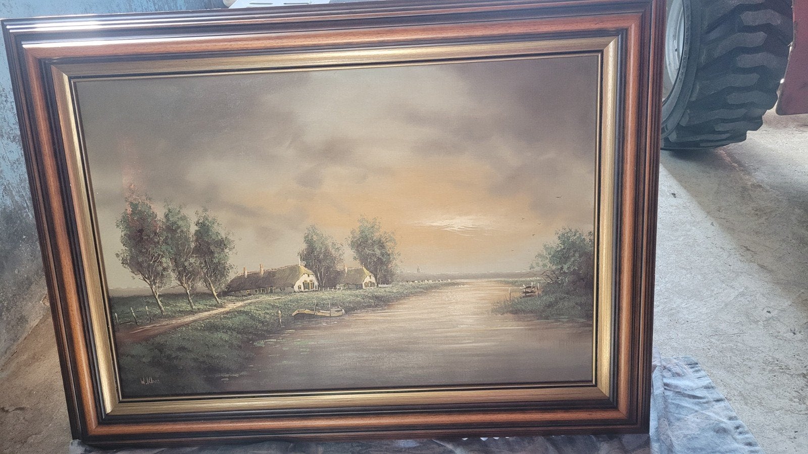 brede houten lijst met goudkleurig randje 110x85 cm, Huis en Inrichting, Ophalen of Verzenden