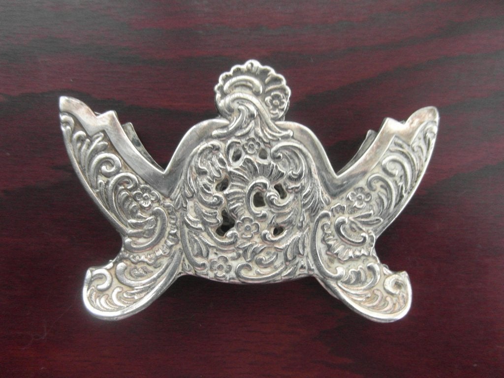 Antieke verzilverde Servethouder met Barok Decoratie O.H., Antiek en Kunst, Ophalen of Verzenden