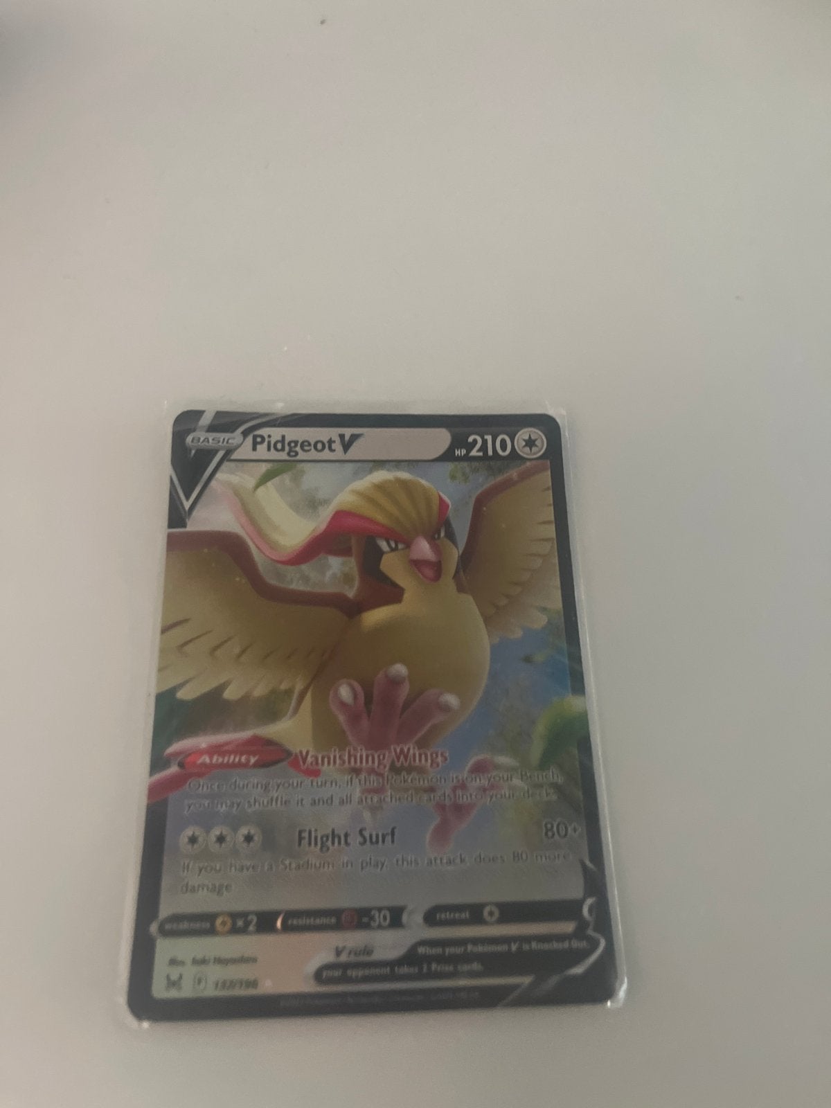 Pidgeot V Pokémon Kaart - Basic, 210 HP, Ophalen of Verzenden, Zo goed als nieuw, Losse kaart