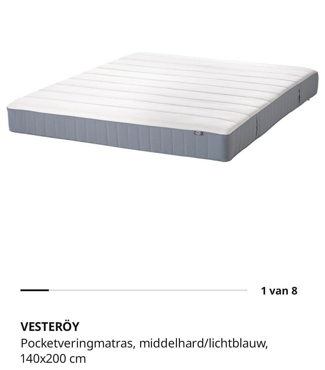 GRATIS Ikea Vesteröy matras 140x200 cm met/zonder toebehoren, Ophalen, Gebruikt, Tweepersoons, 140 cm