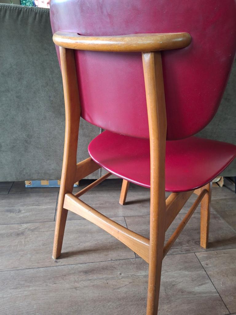 Mid century Scandinavische eetkamerstoelen, Ophalen of Verzenden, Zo goed als nieuw, Vier
