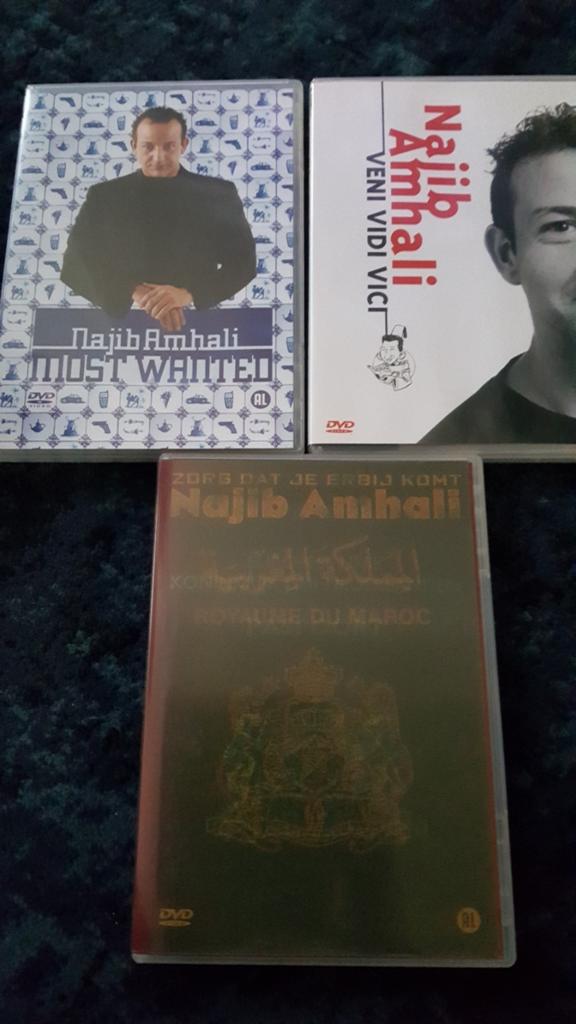 3 stuks cabaret Najib Amhali, Alle leeftijden, Ophalen of Verzenden, Zo goed als nieuw, Stand-up of Theatershow