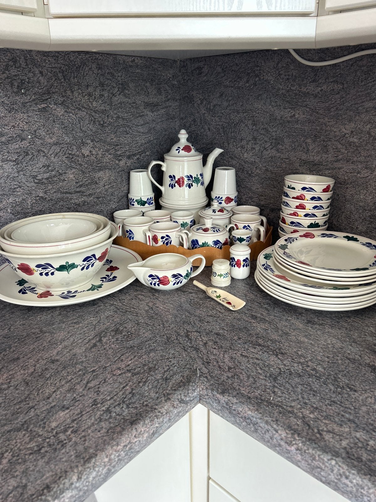 Boerenbont servies - Compleet set voor 6 personen, Ophalen, Gebruikt, Keramiek, Landelijk/Boerenbont