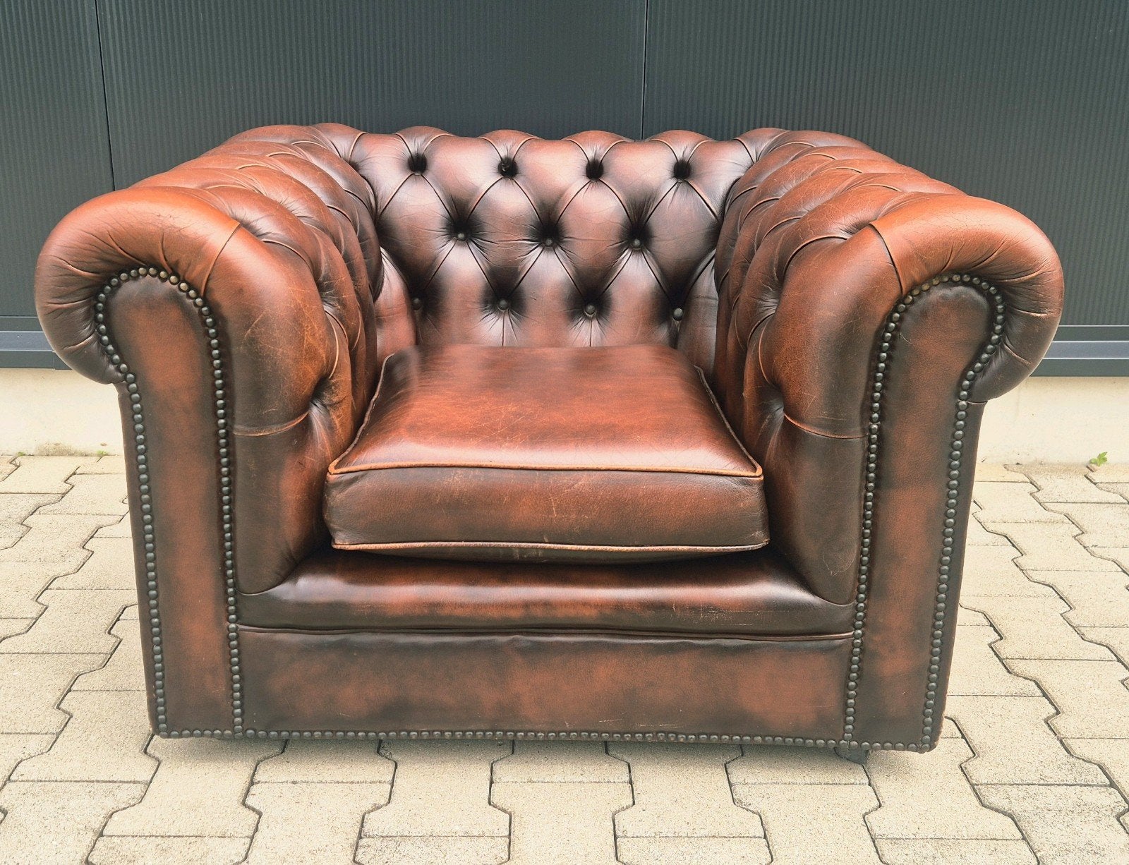 Chesterfield clubfauteuil, Huis en Inrichting, Fauteuils, Gebruikt, ., 75 tot 100 cm, Ophalen of Verzenden