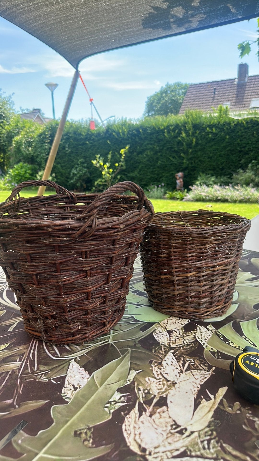 Mooie manden 2 stuks, Tuin en Terras, Ophalen, Minder dan 30 cm, Rond, Zo goed als nieuw
