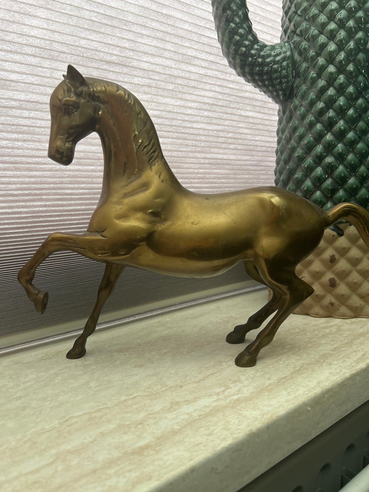 Koperen paard, decoratief beeldje, 28,5 cm hoog, Antiek en Kunst, Antiek | Koper en Brons, Ophalen of Verzenden, Koper