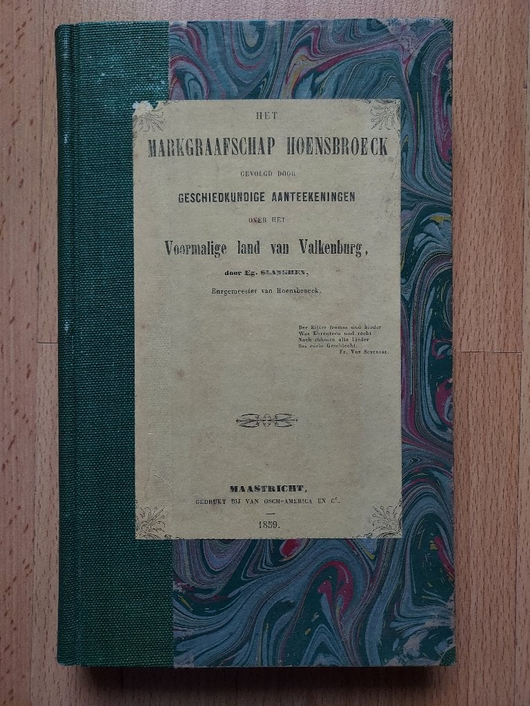 Het Markgraafschap Hoensbroeck ..., Ophalen of Verzenden