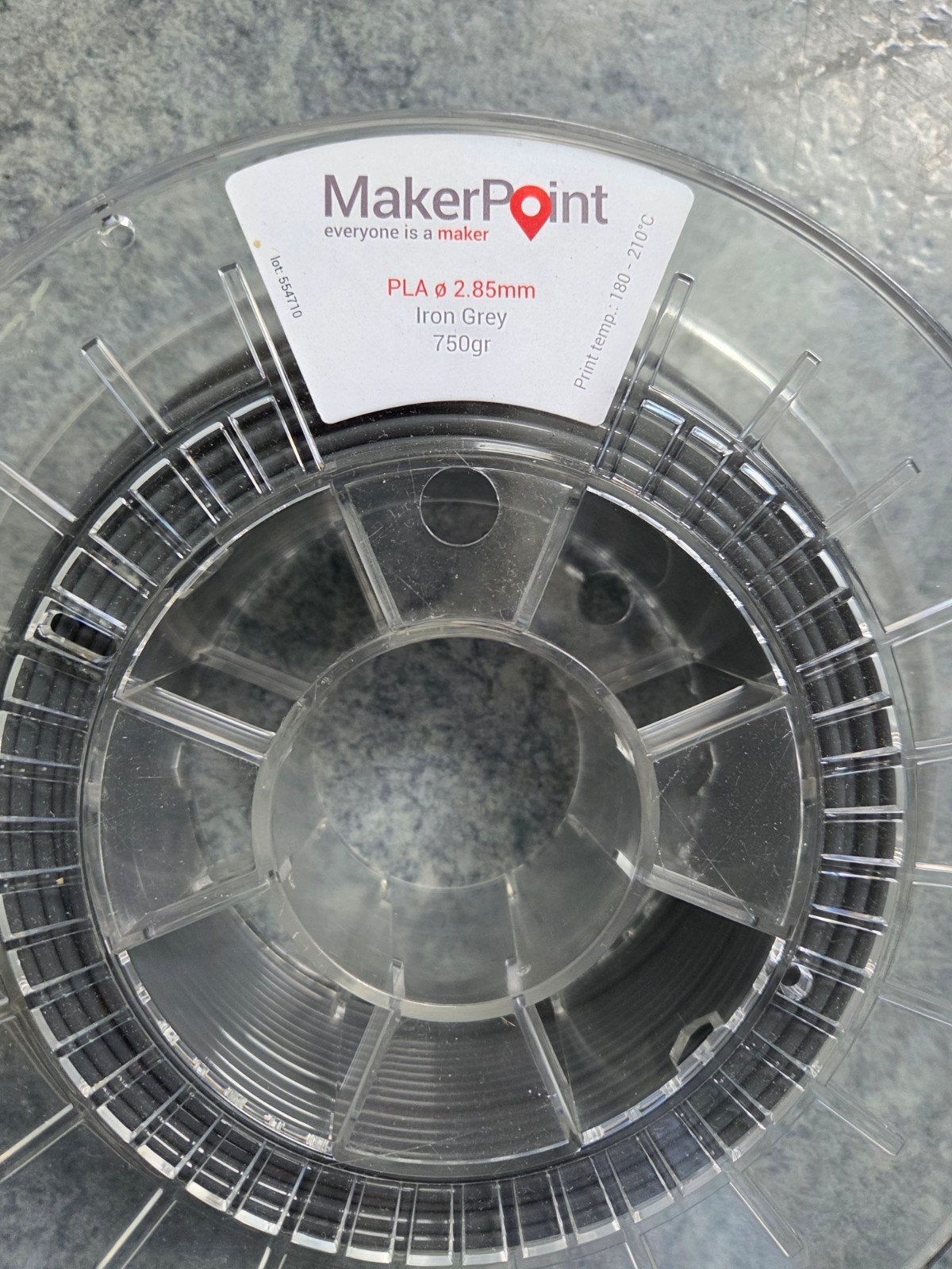 3D print kabelMakerPoint PLA Filament 2.85mm Iron Grey 750gr, Ophalen of Verzenden, Nieuw