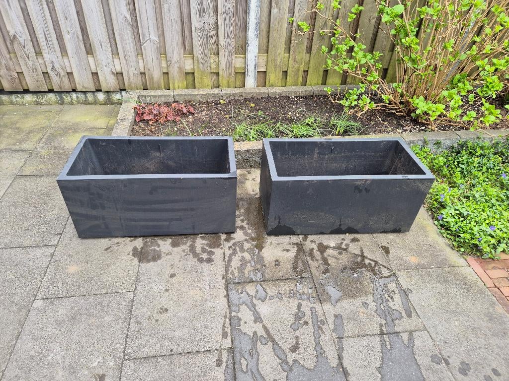 Elho Vivo Next - 2 plantenbakken op wielen, Ophalen, Kunststof, Gebruikt, 60 tot 100 cm