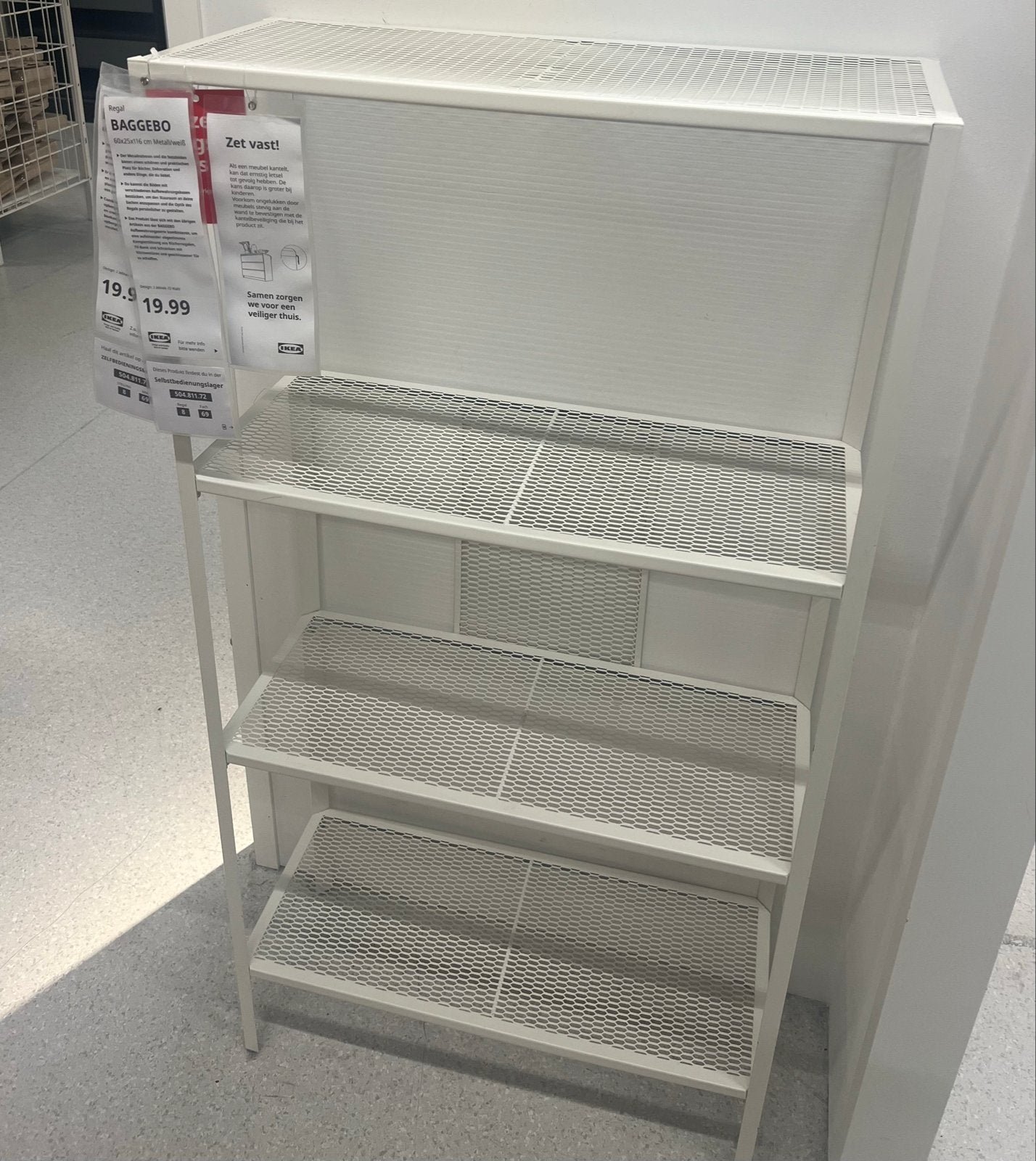 Wit metalen rek - veelzijdig voor binnen/buiten, Huis en Inrichting, Ophalen, Met plank(en), Minder dan 50 cm, Gebruikt