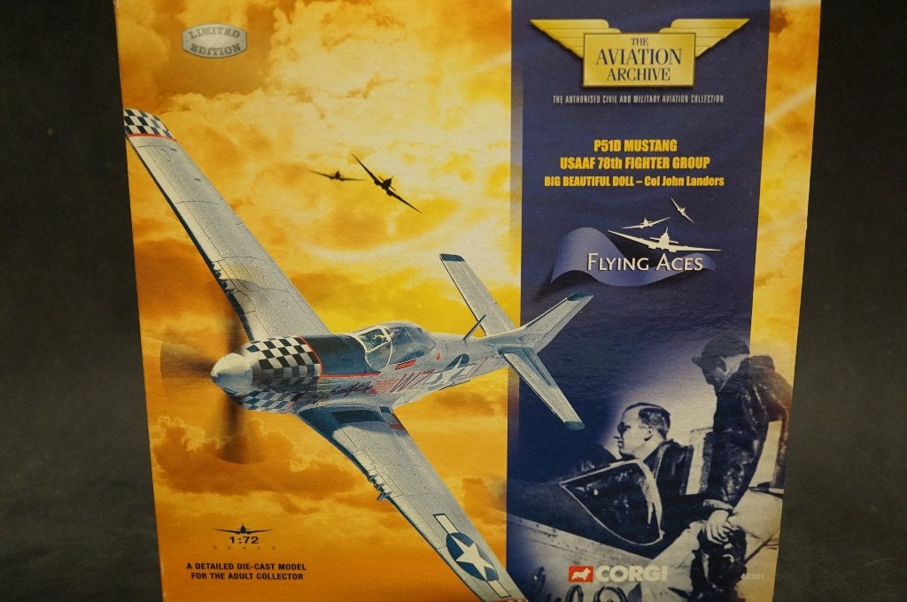 Corgi P51 D Mustang - Flying aces - 1/72 - Limited ed., Ophalen of Verzenden, Zo goed als nieuw, 1:72 tot 1:144, Overige merken