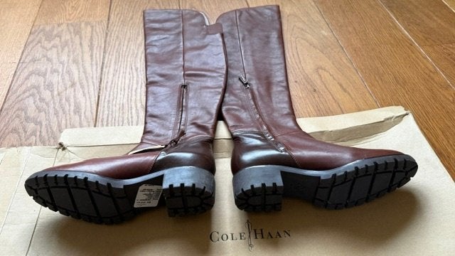 Nieuwe Cole Haan Leren Laarzen Chestnut  – Nooit Gedragen, Ophalen, Hoge laarzen, Bruin, Nieuw