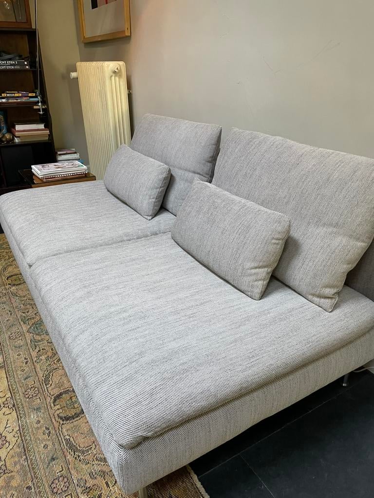 SODERHAMN 3 zitbank met beige-bruine (Viarp) hoes, Ophalen, Driepersoons, 75 tot 100 cm, Zo goed als nieuw