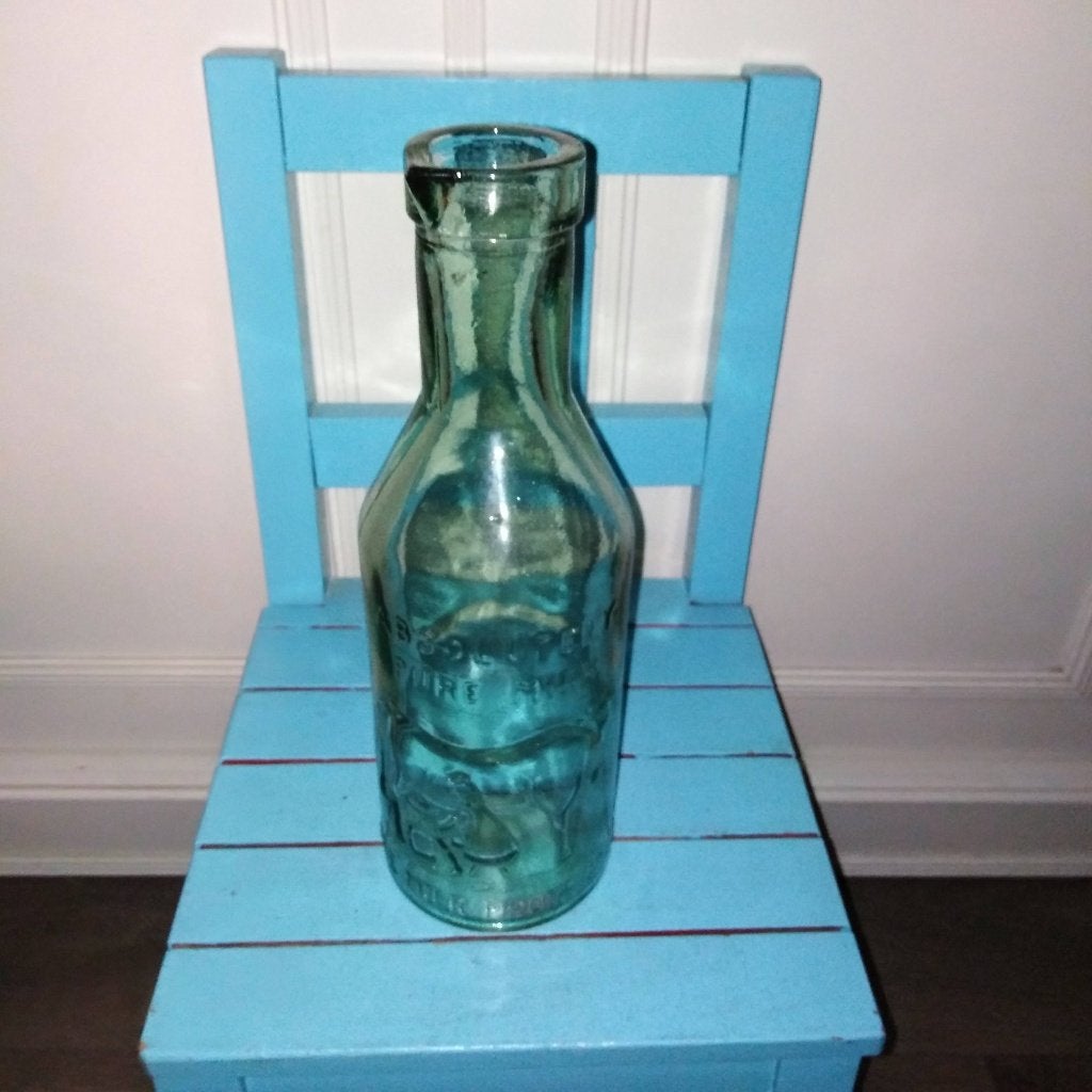 Melkfles Absolutely Pure Milk Groen glas, Ophalen, Gebruikt, Overige typen, Glas