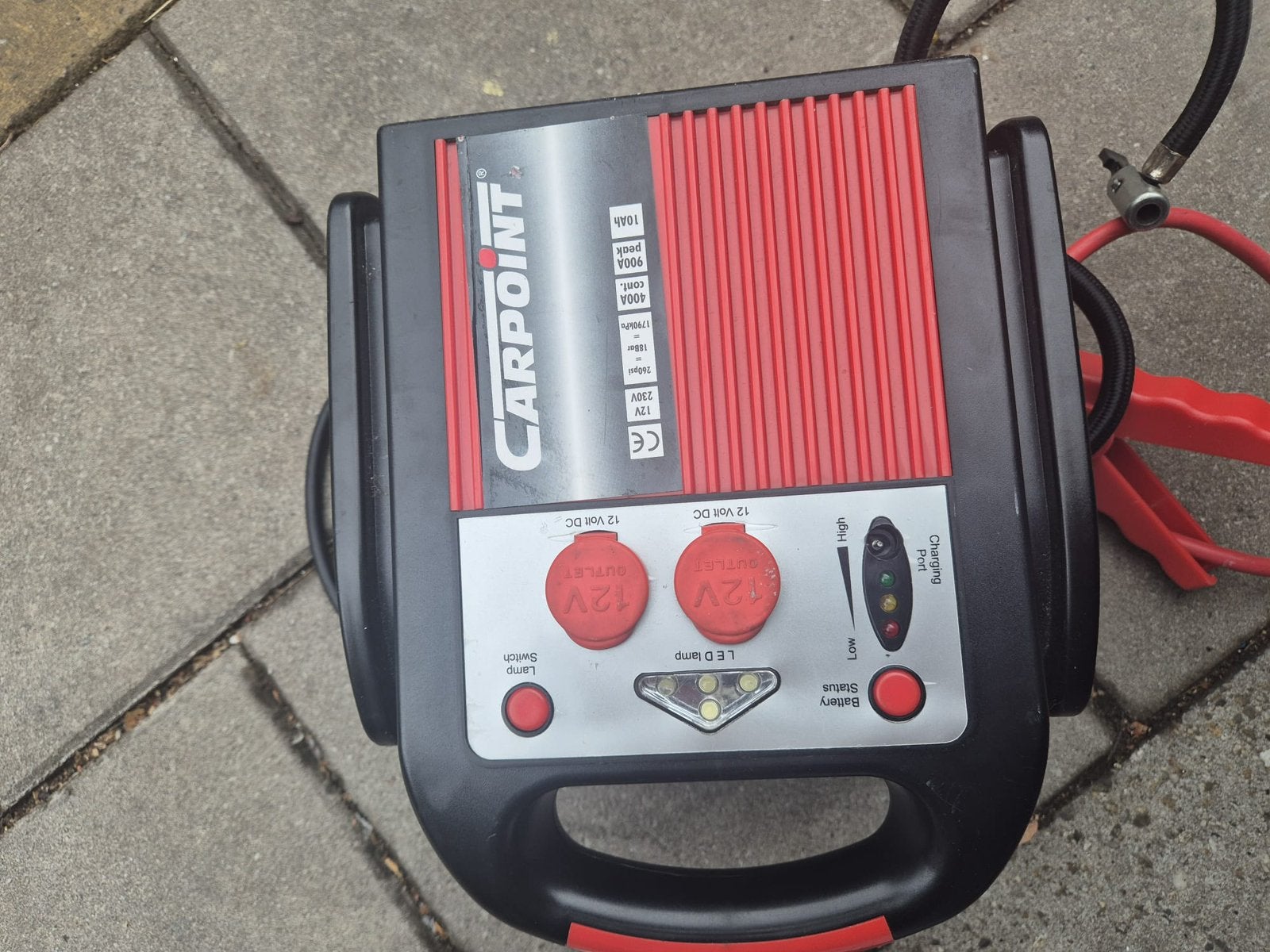 Carpoint 12V jumpstarter met ingebouwde luchtcompressor, Ophalen of Verzenden