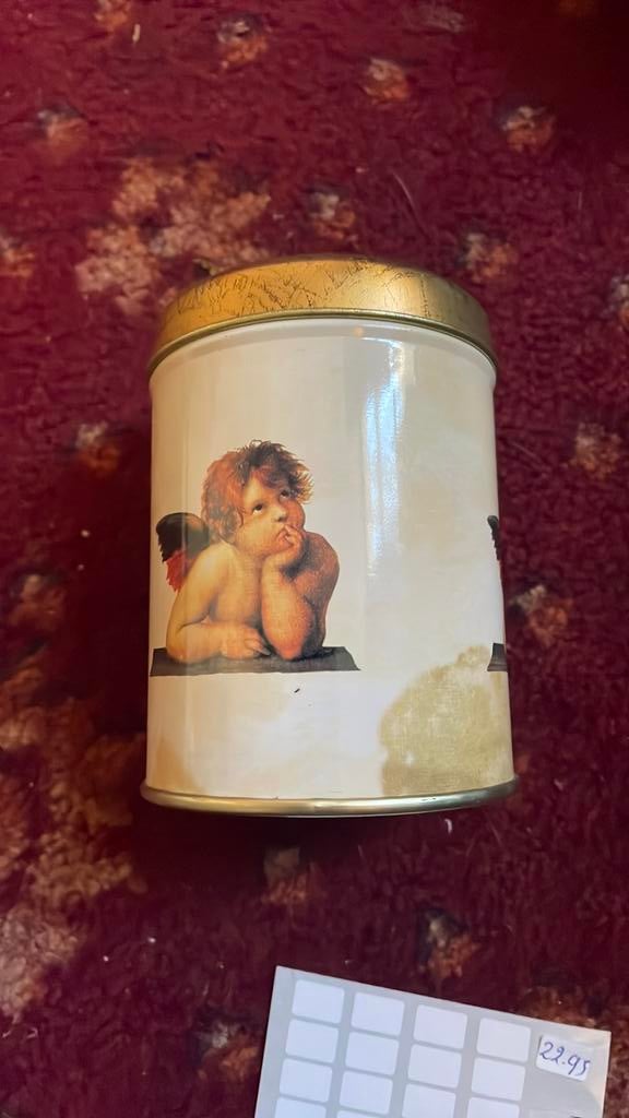 Theeblik engeltje, Verzamelen, Blikken, Ophalen of Verzenden, Zo goed als nieuw, Overige